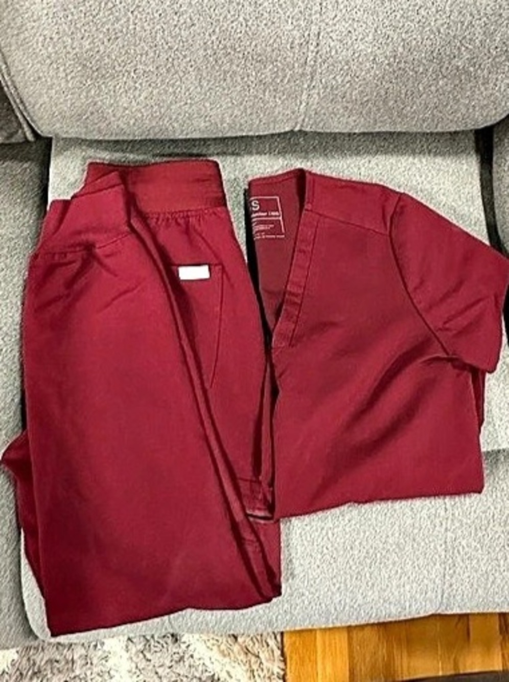 FIGS burgundy scrub set